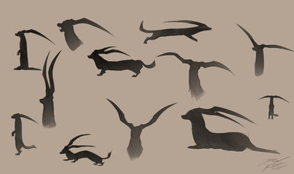 Maned Stoat (Silhouettes)